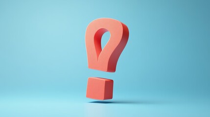 Poster - A 3D red exclamation mark on a blue background.