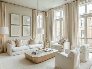 Poster - Designer skillfully adjusts lighting fixtures and decorative elements to enhance interior aesthetics
