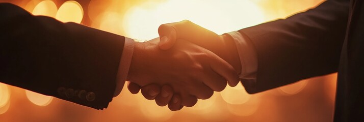 Poster - The Business Partnership Handshake represents Cooperation, Trust, and mutual understanding, symbolizing a commitment to achieving shared professional and organizational goals through teamwork