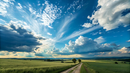 Wall Mural - landscape with clouds