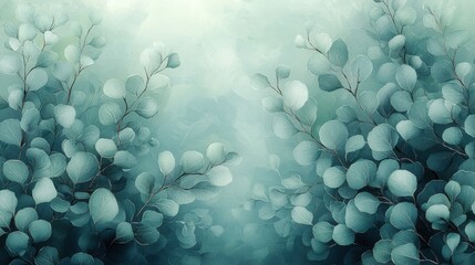 Poster - Discover the elegance of eucalyptus branches with silvery leaves in botanical illustrations