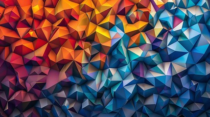 Poster - Abstract background with a geometric pattern in red, orange, yellow, blue and purple colors.