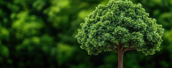 Aufkleber - A lush green tree with birds flying in a vibrant natural environment.