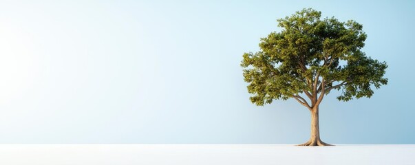 Poster - Lone tree standing against a blue background, symbolizing strength and nature.