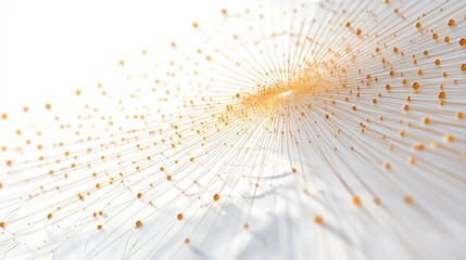 Poster - Abstract Representation of Particle Movement with Vivid Colorful Points Emitting from a Central Source Creating a Sense of Energy and Dynamic Flow in a Modern Style