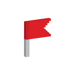 Poster - isometric pixel flag icon vector pixel art for 8 bit game
