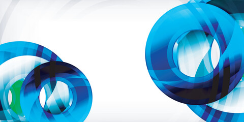 Aufkleber - Bright colorful circles with light effects. Abstract background