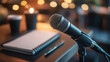 © Michael - Microphone stands on a stage, poised for a speaker to deliver a speech or performance