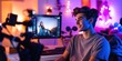 © RealPeopleStudio - Generation Z teens creating content for social media platforms, in a vibrant, aesthetically designed home studio
