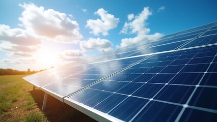 solar panel array, photovoltaic cells, sun rays