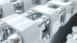 © AlgoCreative - Highly detailed metallic chain links showcasing shiny, reflective surface. image emphasizes intricate design and engineering of components, evoking sense of precision and strength