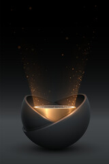 Wall Mural - black and gold stage with light effect