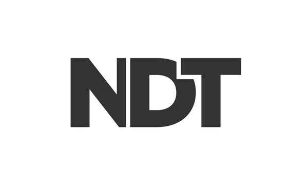 NDT logo design template with strong and modern bold text. Initial based vector logotype featuring simple and minimal typography. Trendy company identity.