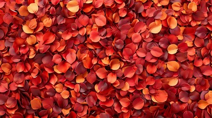 Canvas Print - A background image of many red and orange leaves.