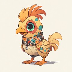 Sticker - Cute Cartoon Chicken with a Scarf