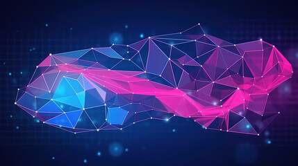 Fototapete - Incredible Futuristic technology: abstract geometric design for business presentations, flyers