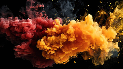 Poster - Outstanding Paint water. Color smoke. Underwater explosion