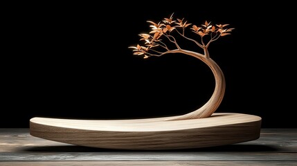 Wall Mural - A glowing tree with graphshaped branches symbolizes growth through strategy and innovation.