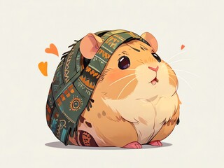 Sticker - Cute Hamster in a Scarf