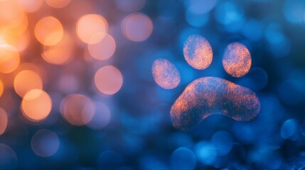 Wall Mural - abstract new year background featuring soft blurred holiday lights in warm tones against a dark blue