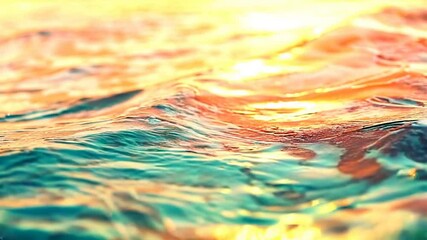 Poster - The movement of the sea wave in sunset shades. Beautiful calming background