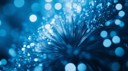 Poster - abstract blue fireworks display illuminating the night sky, perfect for new year's celebration background, featuring dynamic sparkles and colorful explosions to create a festive and vibrant atmosphere