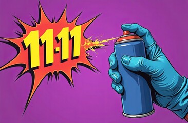 Wall Mural - 11.11 sale. comix style. illustration for shopping day, online shopping, special offer coupon, vouch