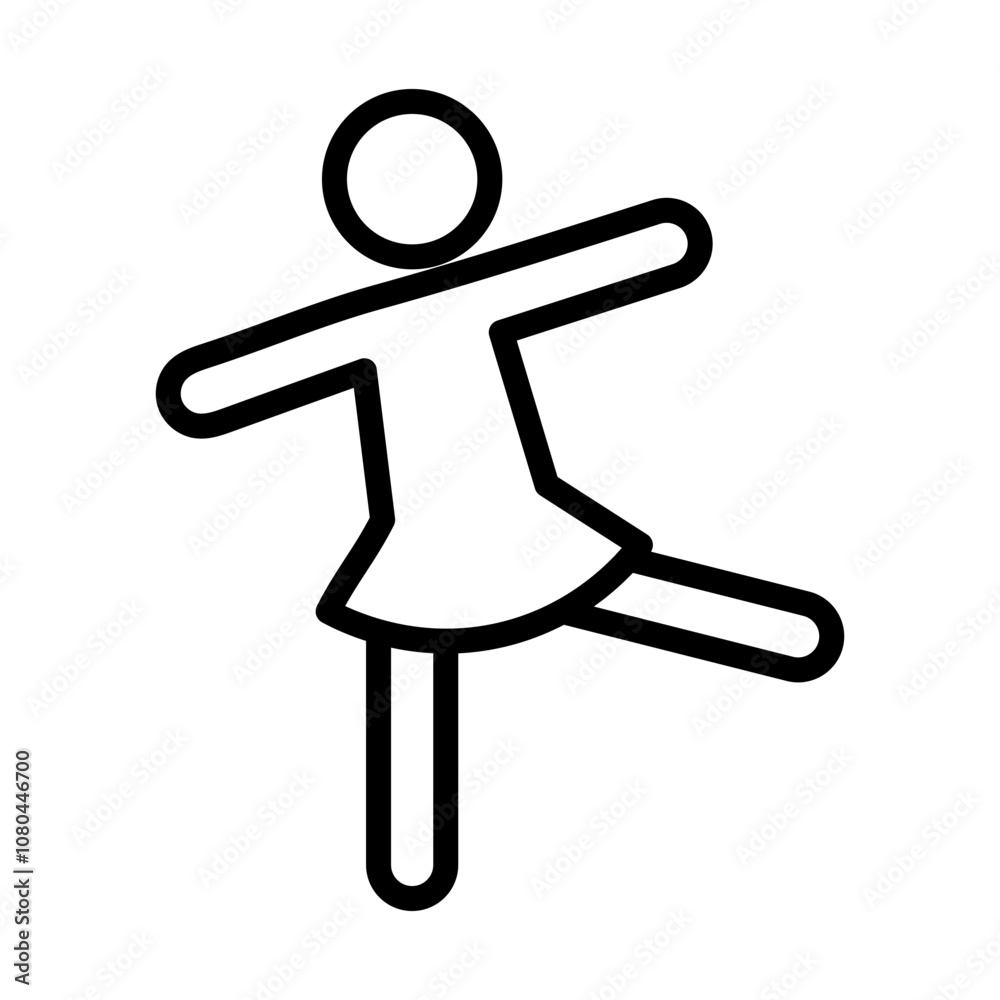 woman dancing icon linear logo mark in black and white Stock Vector ...