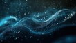 © San - Abstract Blue Wave with Glowing Particles