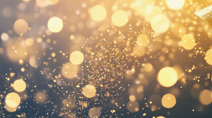 Poster - Golden sparkles and shimmering dust in soft light