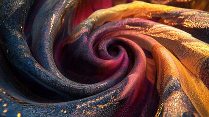 Poster - A vibrant swirl of colorful fabric, showcasing intricate textures and patterns.
