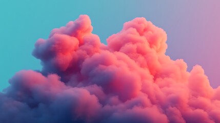 Poster - A vibrant cloud formation with shades of pink and blue, creating a serene and dreamy atmosphere.