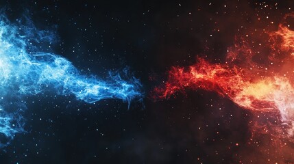 Wall Mural - Abstract Fire and Ice Illustration