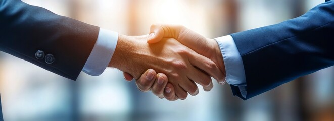 Poster - The Business Partnership Handshake represents a powerful symbol of trust and collaboration in the corporate world, uniting clients, entrepreneurs, and professionals to foster successful engagements