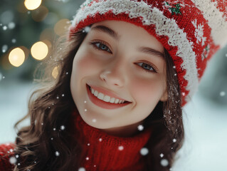 Wall Mural - Young beautiful Christmas beauty