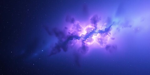 Wall Mural - a massive nebula in a stunning shade of indigo and purple filling the entire sky, cosmos, universe, 