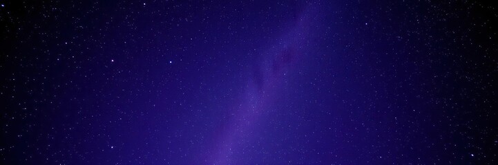 Wall Mural - Deep purple and blue night sky with countless tiny stars creating a cosmic glow, starry night, cosmos