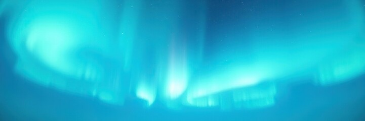 Wall Mural - shimmering aurora borealis in a light blue abstract sky, northern lights, glowing