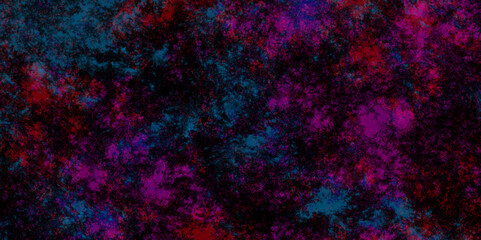 Wall Mural - Dark concrete wall beautiful orange and dark blue ocean background. Colorful Stained stony rusty wall background. Aquamarine and pink Abstract Glowing Space Stars. Vintage paper textured aquarelle 
