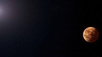 Wall Mural - glowing orb in the vast expanse of space, glow, red blue, glowing