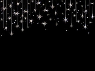 Wall Mural - Array of shimmering stars suspended above a pitch-black canvas like diamonds on velvet, space, stellar