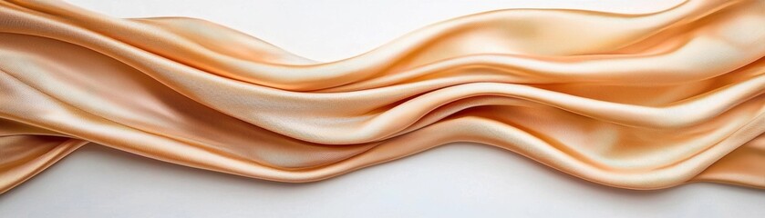 Poster - elegant soft silk fabric draped gracefully, showcasing a delicate texture and warm peach tones for s