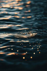 Poster - Glittering water surface reflecting light, creating mesmerizing patterns and textures in a serene aquatic environment.
