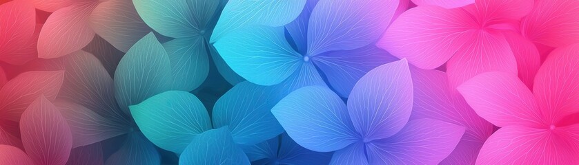 Poster - A vibrant pattern of colorful flower petals featuring shades of blue, pink, and purple. Ideal for backgrounds, fabric, or artistic designs.