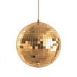 © sema_srinouljan - a golden disco ball isolated on a white background.