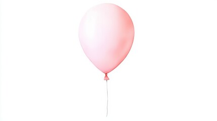 Poster - A single pink balloon floating against a clean white background, perfect for festive events, celebrations, and birthday decorations.