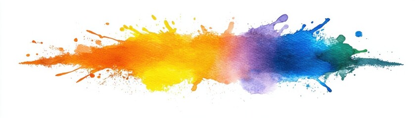 Poster - colorful watercolor splash blending vibrant hues, perfect for artistic designs, backgrounds, and cre
