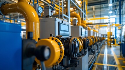 Aufkleber - Industrial pumps and piping system managing liquid flow in factory