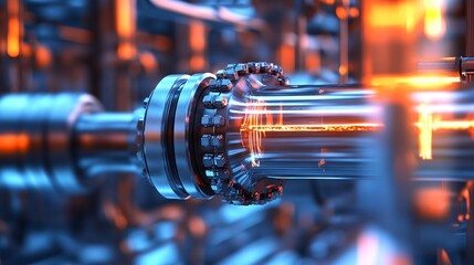 Aufkleber - Complex industrial pipeline system transferring hot liquid or energy in modern factory