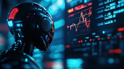 Poster - Advanced AI analyzing real-time data on digital interface, showcasing futuristic technology and innovation.